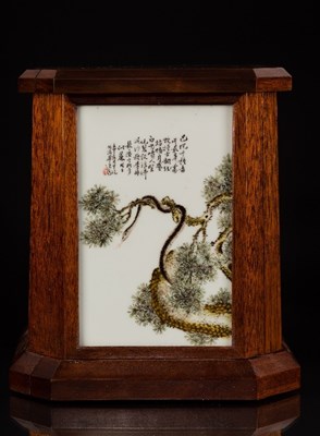 Lot 75 - Four Chinese porcelain rectangular plaques, by...