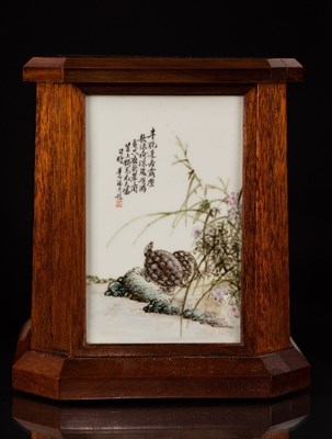 Lot 75 - Four Chinese porcelain rectangular plaques, by...