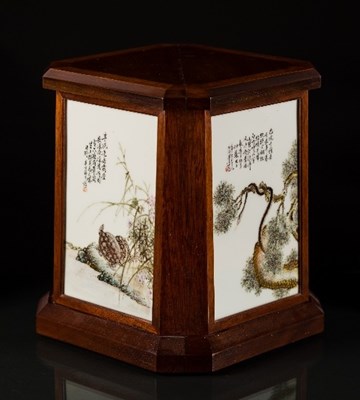 Lot 75 - Four Chinese porcelain rectangular plaques, by...