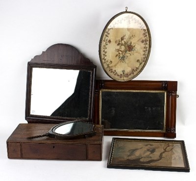 Lot 453 - Two 19th Century mahogany framed wall mirrors,...