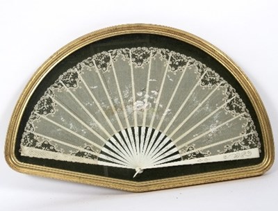 Lot 536 - A late 19th Century painted French fan with...