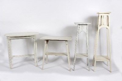 Lot 14 - A painted oak jardini?re stand, another...