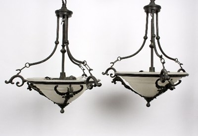 Lot 31 - A pair of Christopher Wray bronzed metal and...