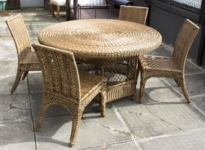 Lot 94 - An OKA garden table, the circular top 140cm...
