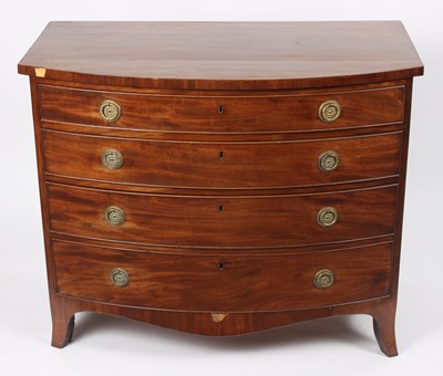 Lot 786 - An early 19th Century mahogany bowfront chest...