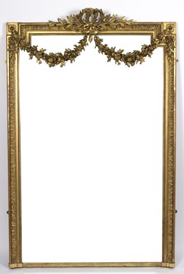 Lot 800 - An 18th Century style wall mirror with laurel...