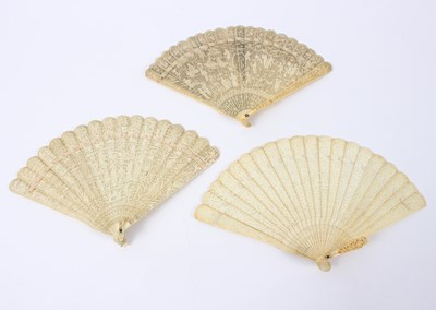 Lot 1058 - A 19th Century Chinese ivory brise© fan,...