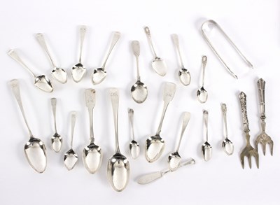 Lot 12 - A quantity of Georgian and later silver...