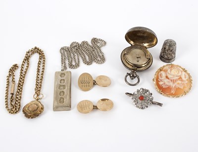 Lot 94 - A pair of 9ct gold cufflinks, initialled and...