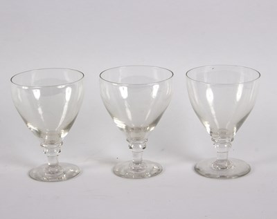 Lot 159 - Three large glass rummers and other glass