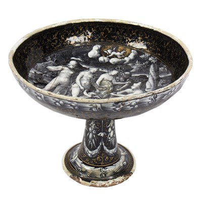 Lot 379 - A Renaissance style Limoges enamel tazza, the...