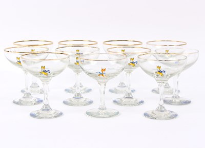 Lot 91 - A set of eleven Babycham glasses