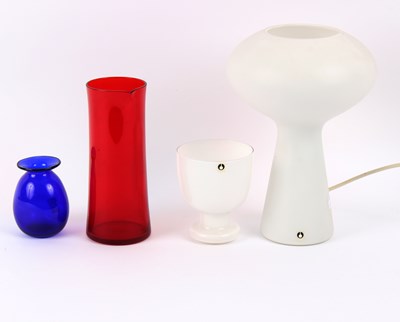 Lot 93 - Pukeberg Sweden, a white glass lamp, 29.5cm...