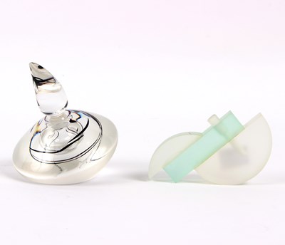 Lot 95 - A stylised and frosted glass scent bottle,...
