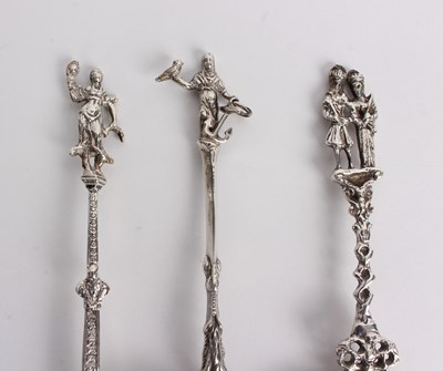 Lot 9 - Three Dutch silver spoons each with decorative...