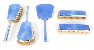 Lot 25 - A silver mounted dressing table set, W N Ltd.,...