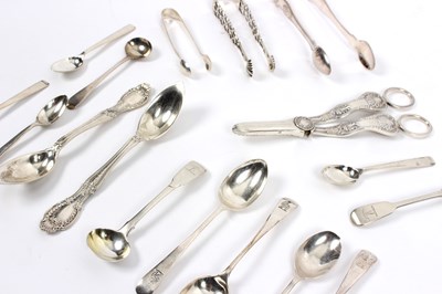 Lot 31 - A pair of King's pattern silver grape scissors,...