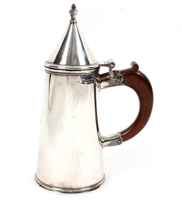 Lot 33 - A silver tapered hot water pot, Daniel & John...