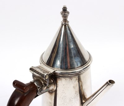 Lot 33 - A silver tapered hot water pot, Daniel & John...