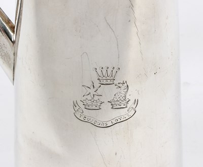 Lot 33 - A silver tapered hot water pot, Daniel & John...