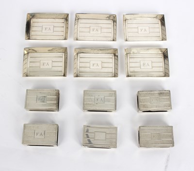 Lot 40 - Six silver match box holders, George Brace &...