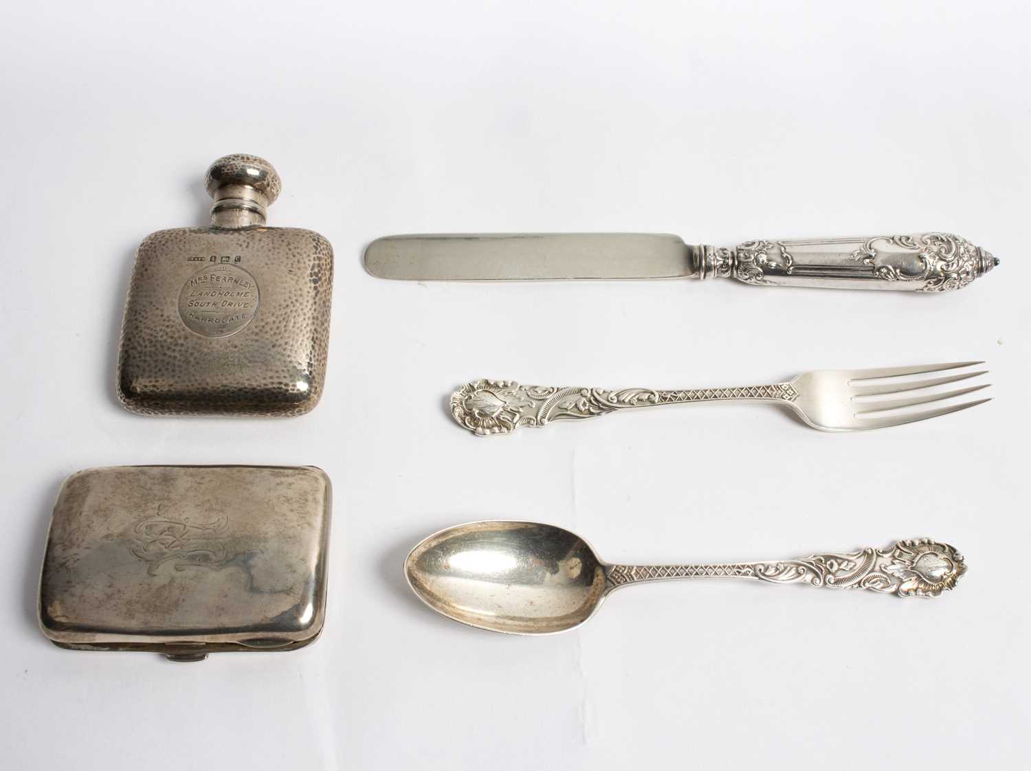 Lot 58 - A silver hip flask, Cornelius Desormeaux...