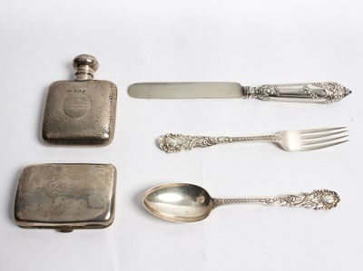 Lot 58 - A silver hip flask, Cornelius Desormeaux...