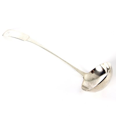 Lot 64 - A Scottish silver oar pattern ladle, Alexander...