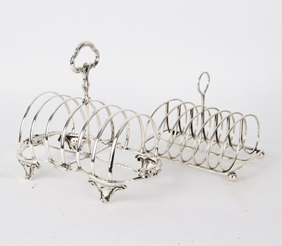 Lot 66 - A Victorian silver toast rack, HW & Co.,...