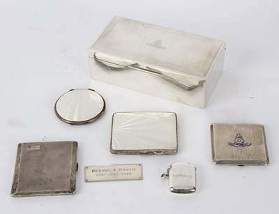 Lot 67 - A silver and enamel cigarette case, and...