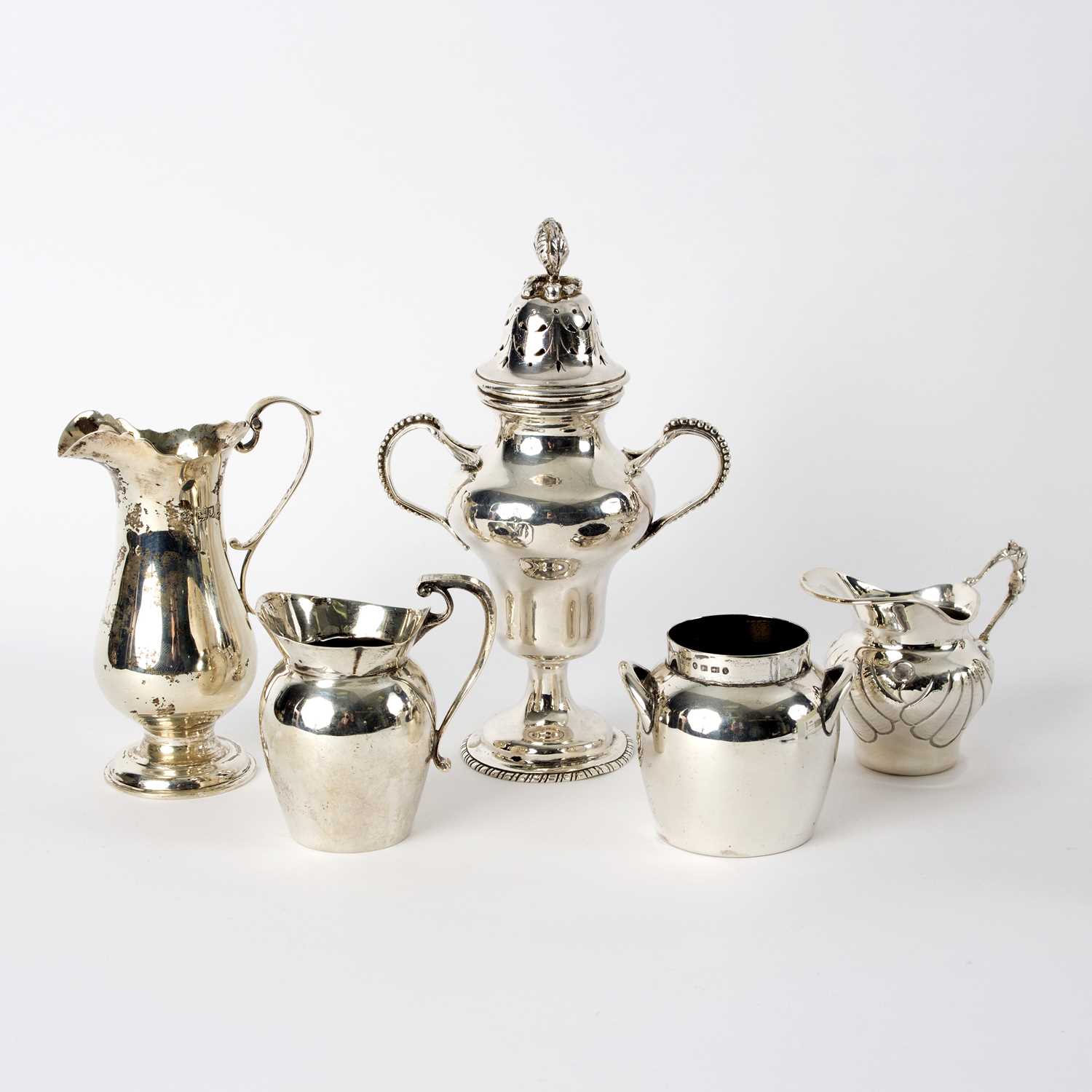 Lot 77 - A late Victorian silver caster, AC, Britannia...