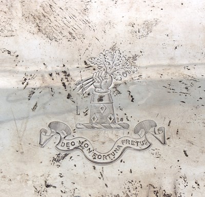Lot 87 - A silver cigar box, marks rubbed, crest to...