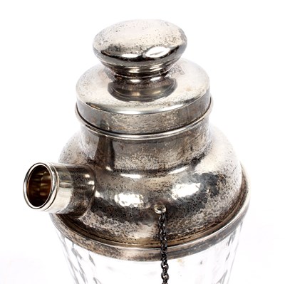 Lot 89 - An American silver mounted cocktail shaker,...