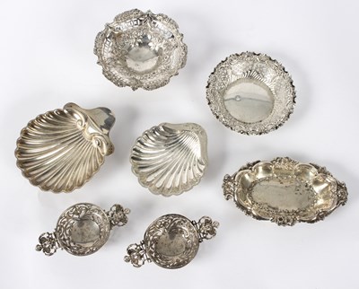 Lot 92 - Seven small silver dishes, including two...