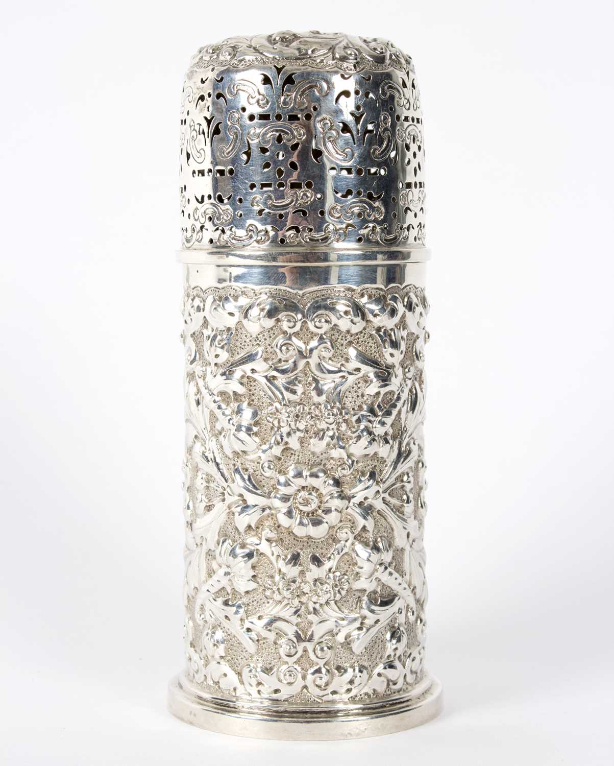 Lot 97 - A Victorian silver sugar caster, Edgar Finley...