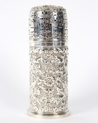 Lot 97 - A Victorian silver sugar caster, Edgar Finley...