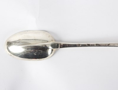 Lot 100 - A George I silver basting spoon, London 1724,...