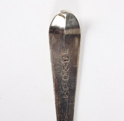 Lot 101 - A George III provincial silver basting spoon,...