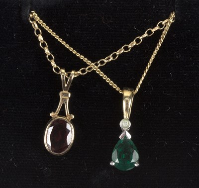 Lot 231 - An oval single stone pendant on a 9ct chain...