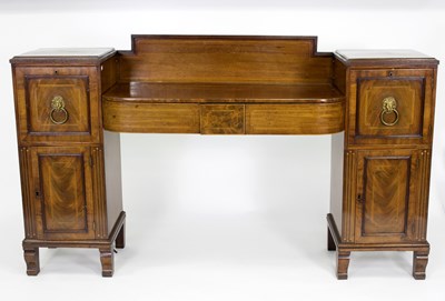 Lot 829 - A Regency mahogany pedestal sideboard, inlaid...