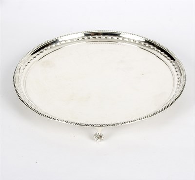 Lot 6 - A silver card waiter, James Dixon & Sons,...