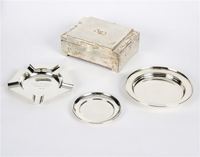 Lot 13 - An Art Deco silver cigarette box, HK,...