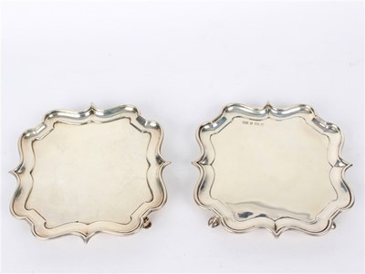 Lot 47 - A pair of silver waiters, Birmingham 1903,...