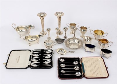 Lot 48 - A pair of silver vases, H B's & Co. Ltd.,...