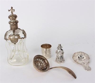Lot 71 - A Continental 800 standard silver mounted hour...