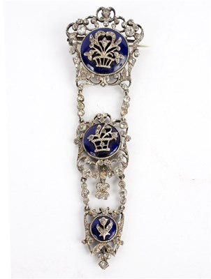 Lot 101 - A 19th Century blue enamel and paste set...