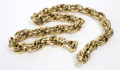Lot 109 - An Italian 18ct gold necklace of thick rope...