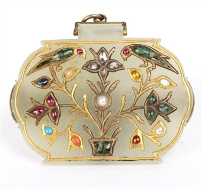 Lot 111 - A Mughal style gem set pendant/brooch,...