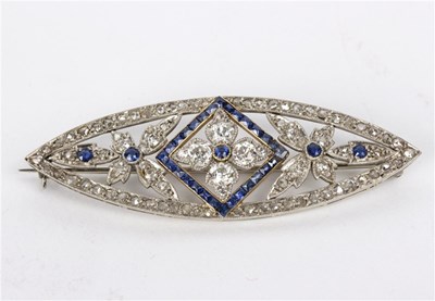 Lot 112 - A Victorian sapphire and diamond brooch of...