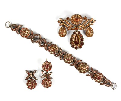 Lot 115A - A Portuguese topaz suite of jewellery, circa...